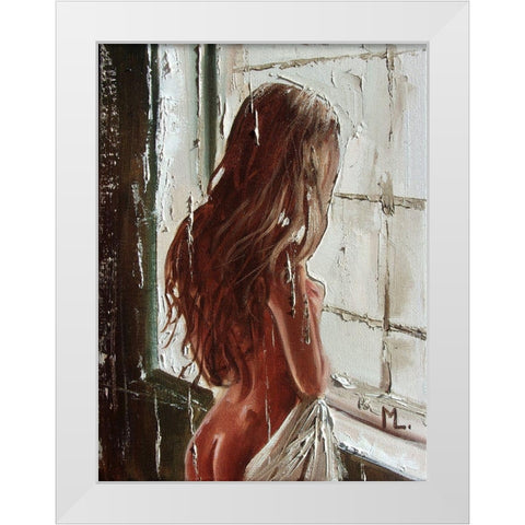 Where Are You? White Modern Wood Framed Art Print by Luniak, Monika
