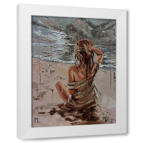 Lonely Time White Modern Wood Framed Art Print by Luniak, Monika