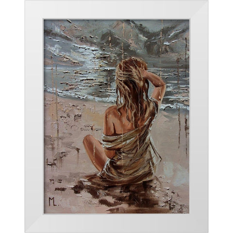 Lonely Time White Modern Wood Framed Art Print by Luniak, Monika
