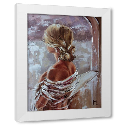 With hope White Modern Wood Framed Art Print by Luniak, Monika