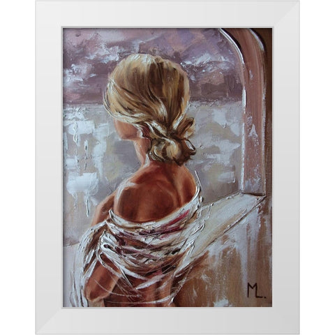 With hope White Modern Wood Framed Art Print by Luniak, Monika