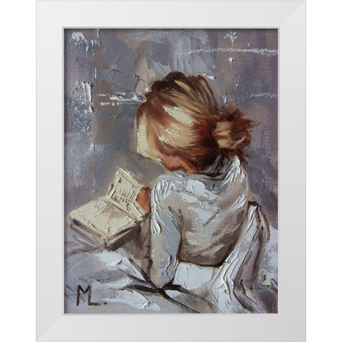 Nice Book White Modern Wood Framed Art Print by Luniak, Monika