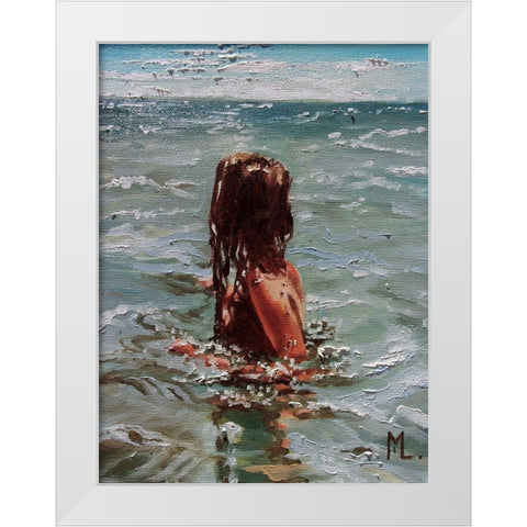 Blue Sky White Modern Wood Framed Art Print by Luniak, Monika