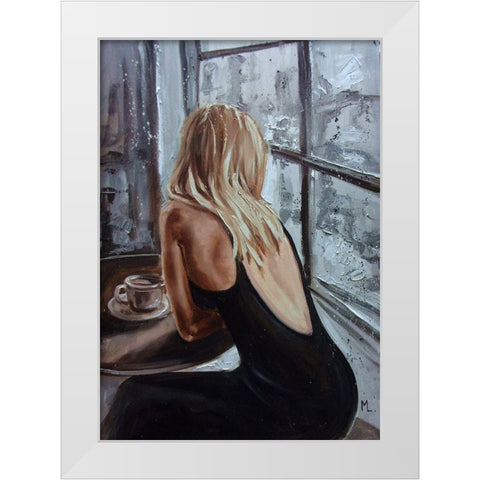 Little Black White Modern Wood Framed Art Print by Luniak, Monika