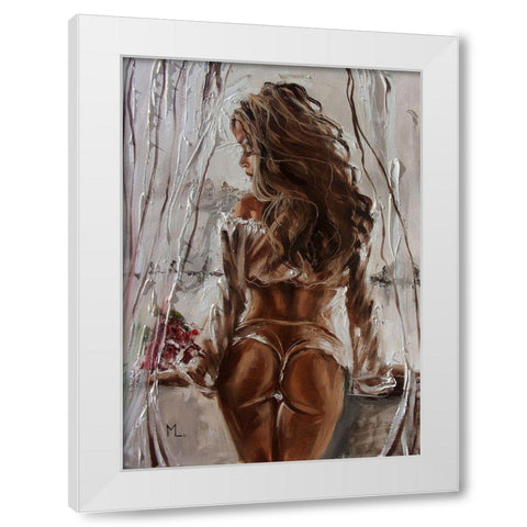 Roses in Paris White Modern Wood Framed Art Print by Luniak, Monika