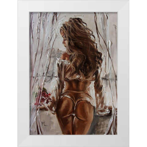 Roses in Paris White Modern Wood Framed Art Print by Luniak, Monika