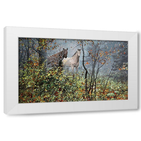 First Frost White Modern Wood Framed Art Print by Adamov, Alexey