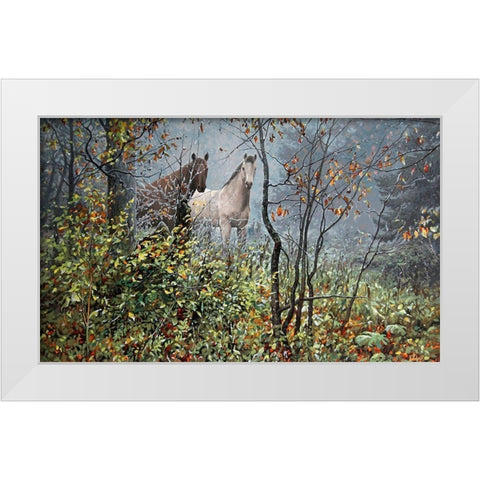 First Frost White Modern Wood Framed Art Print by Adamov, Alexey