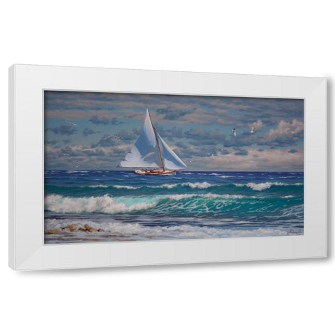Wrong Wind II White Modern Wood Framed Art Print by Adamov, Alexey