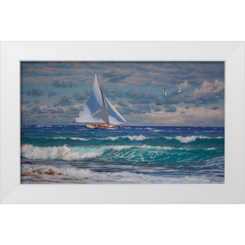 Wrong Wind II White Modern Wood Framed Art Print by Adamov, Alexey