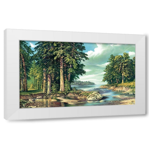 Pine Bay White Modern Wood Framed Art Print by Krol, Wieslaw