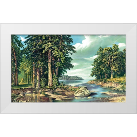 Pine Bay White Modern Wood Framed Art Print by Krol, Wieslaw