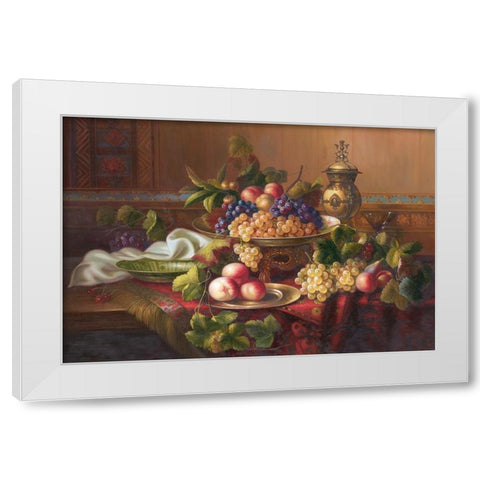 Still Life with Fruits I White Modern Wood Framed Art Print by Viktoria