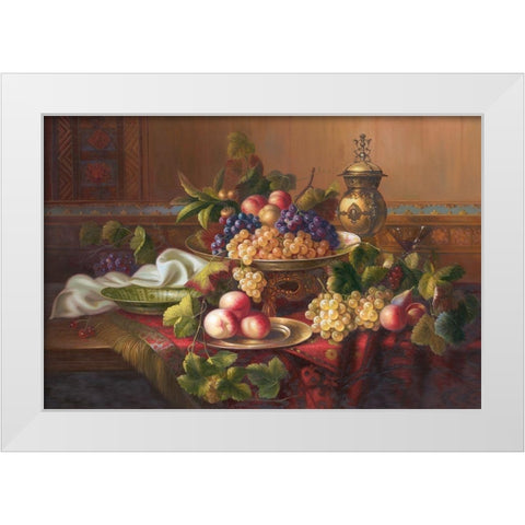 Still Life with Fruits I White Modern Wood Framed Art Print by Viktoria
