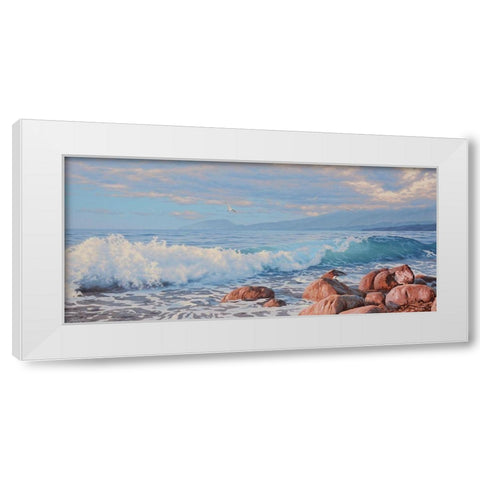Big Wave White Modern Wood Framed Art Print by Adamov, Alexey
