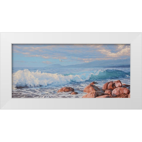 Big Wave White Modern Wood Framed Art Print by Adamov, Alexey