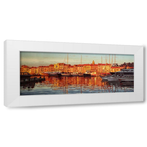 Rays by Sunset White Modern Wood Framed Art Print by Adamov, Alexey