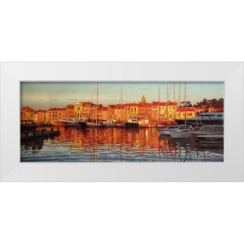 Rays by Sunset White Modern Wood Framed Art Print by Adamov, Alexey