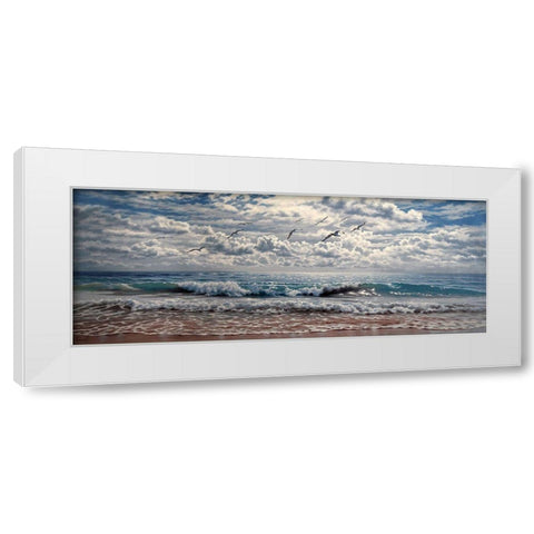 The Silver See White Modern Wood Framed Art Print by Adamov, Alexey