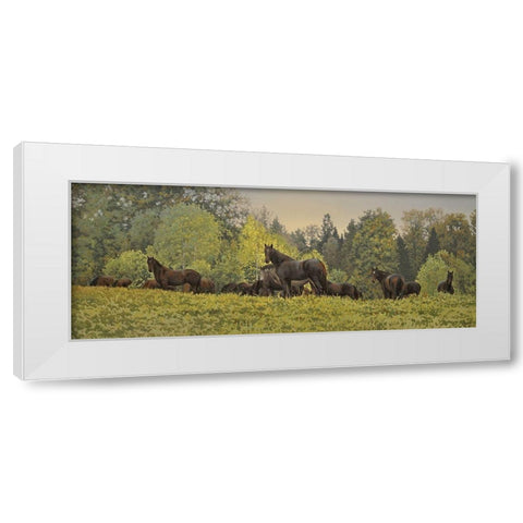 September White Modern Wood Framed Art Print by Adamov, Alexey