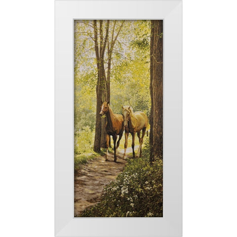 A Walk White Modern Wood Framed Art Print by Adamov, Alexey
