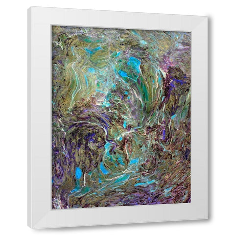 Turquoise Lava White Modern Wood Framed Art Print by Grayscale