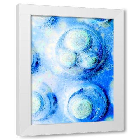 Blue Cells I White Modern Wood Framed Art Print by Grayscale