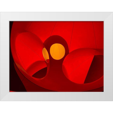 Red Curves I White Modern Wood Framed Art Print by Grayscale