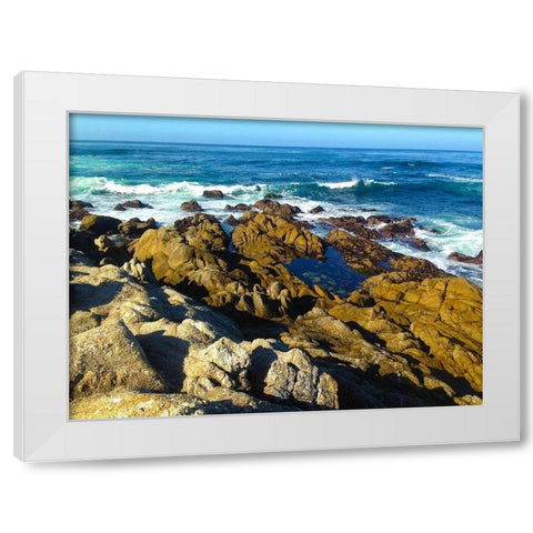 Beach Rocks III White Modern Wood Framed Art Print by Grayscale