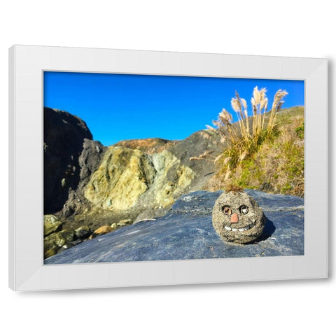 Beach Bum White Modern Wood Framed Art Print by Grayscale