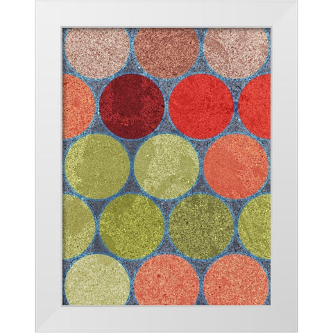 Circle Textures I White Modern Wood Framed Art Print by Grayscale