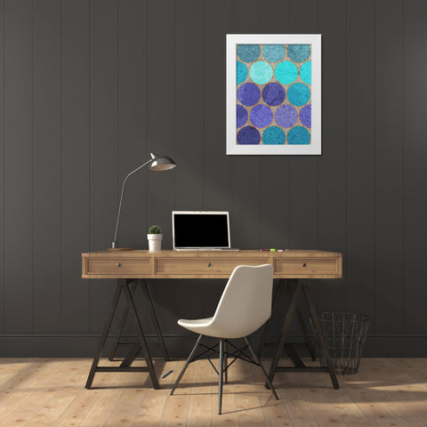 Circle Textures II White Modern Wood Framed Art Print by Grayscale