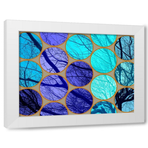 Circle Textures V White Modern Wood Framed Art Print by Grayscale