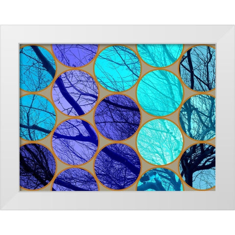Circle Textures V White Modern Wood Framed Art Print by Grayscale