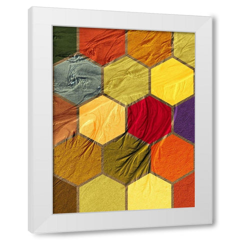 Hexagon Textures III White Modern Wood Framed Art Print by Grayscale