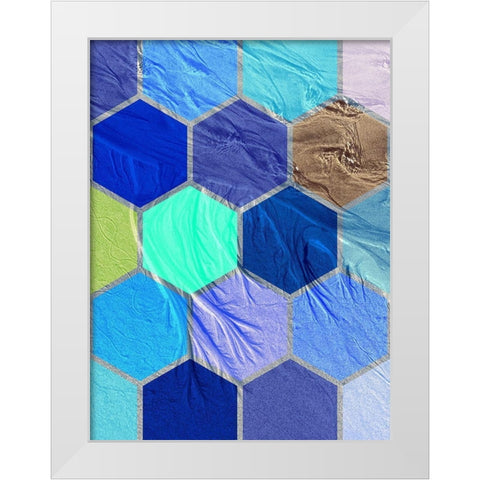 Hexagon Textures IV White Modern Wood Framed Art Print by Grayscale