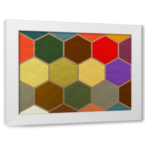 Hexagon Textures VI White Modern Wood Framed Art Print by Grayscale