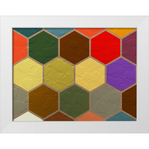 Hexagon Textures VI White Modern Wood Framed Art Print by Grayscale
