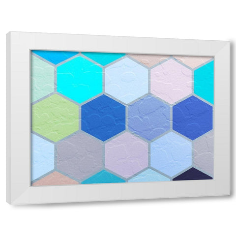 Hexagon Textures VII White Modern Wood Framed Art Print by Grayscale