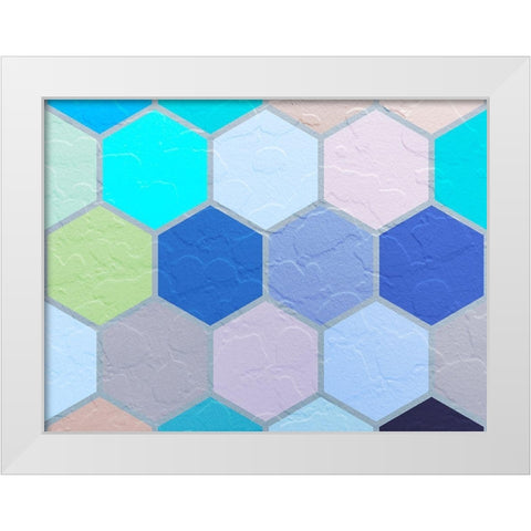 Hexagon Textures VII White Modern Wood Framed Art Print by Grayscale