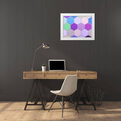 Hexagon Textures VIII White Modern Wood Framed Art Print by Grayscale