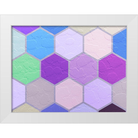 Hexagon Textures VIII White Modern Wood Framed Art Print by Grayscale