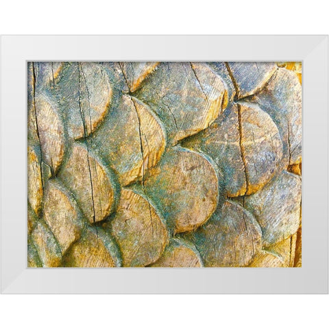 Wooden Scales I White Modern Wood Framed Art Print by Grayscale