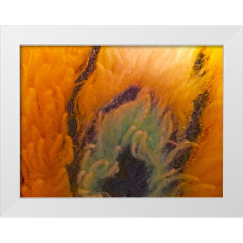 Orange Furry II White Modern Wood Framed Art Print by Grayscale