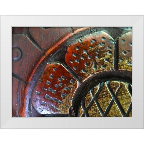 Wood Carving I White Modern Wood Framed Art Print by Grayscale