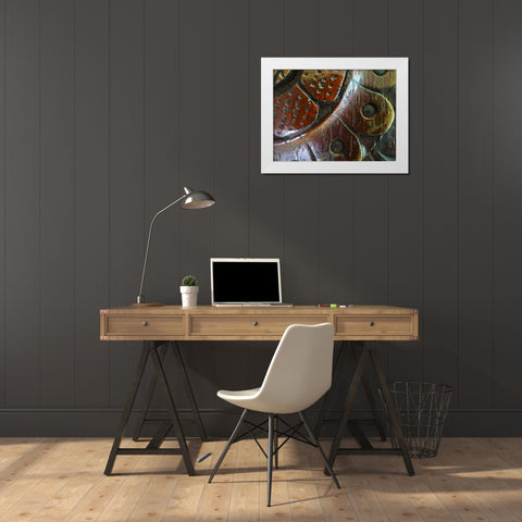 Wood Carving II White Modern Wood Framed Art Print by Grayscale