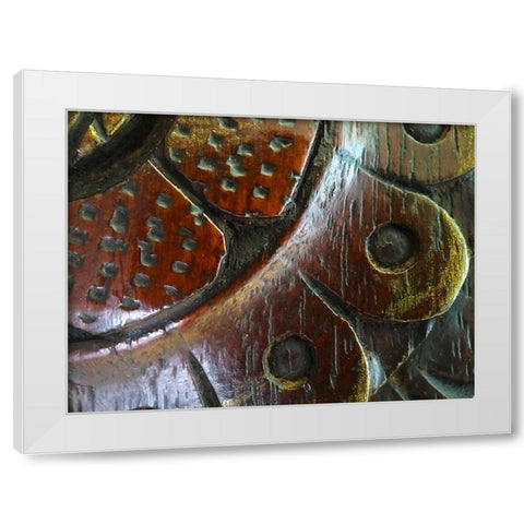 Wood Carving II White Modern Wood Framed Art Print by Grayscale