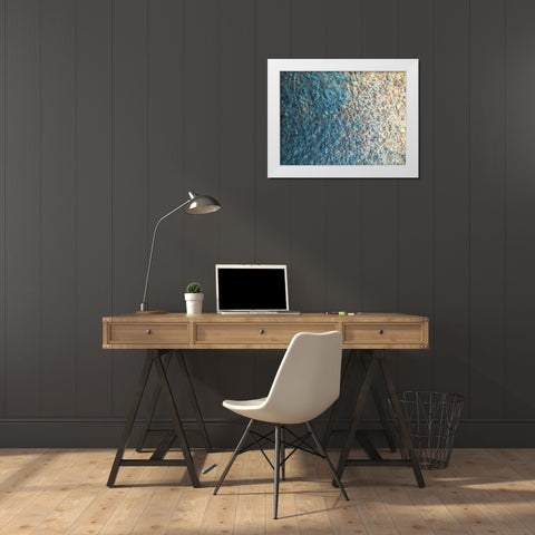 Turquoise Aggregate III White Modern Wood Framed Art Print by Grayscale