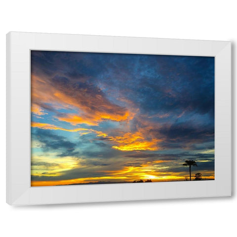 Arizona Sunset I White Modern Wood Framed Art Print by Grayscale