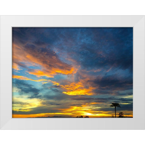 Arizona Sunset I White Modern Wood Framed Art Print by Grayscale